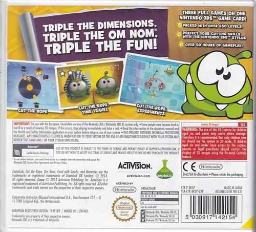 Cut the Rope Triple Treat - Nintendo 3DS Spil - (B Grade) (Genbrug)